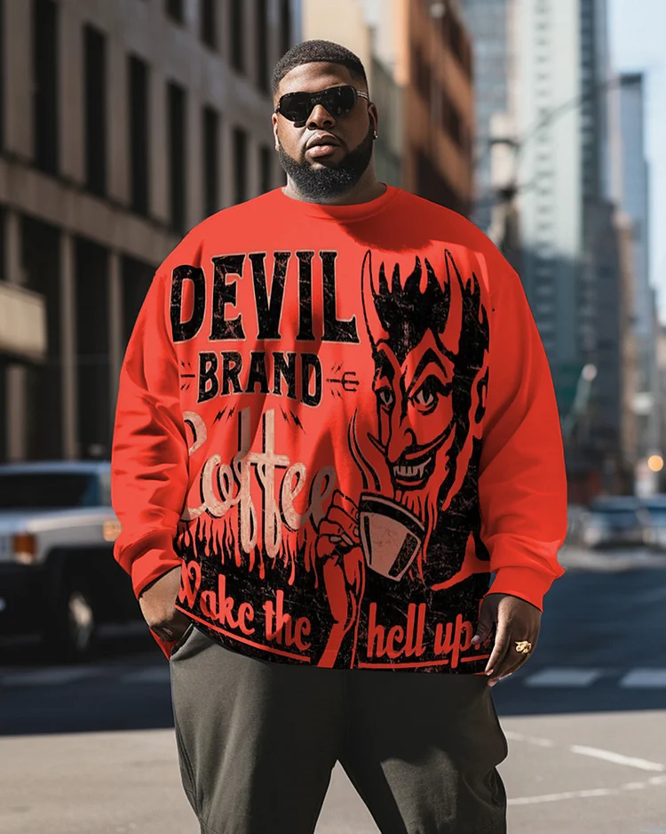 Men's Plus Size Halloween Devil Brand Sweatshirt