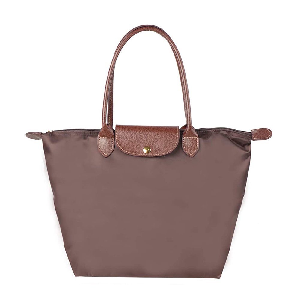 

Women Handbags Foldable Nylon Simple Shoulder Large Shopping Bags, Coffee, 501 Original