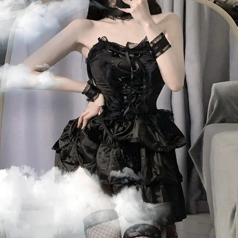 Harajuku Black Cat Girl Dress Set BE1350