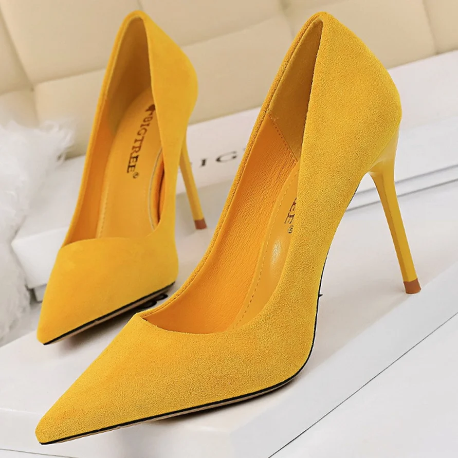 Abebey Shoes Suede Woman Pumps New High Heels For Women Office Shoes Fashion Stiletto Heels Women Basic Pump Plus Size 42 43