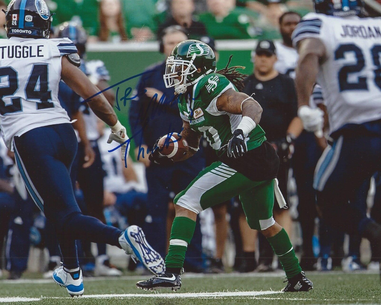 Tre Mason Signed 8x10 Photo Poster painting Saskatchewan Roughriders Autographed COA B