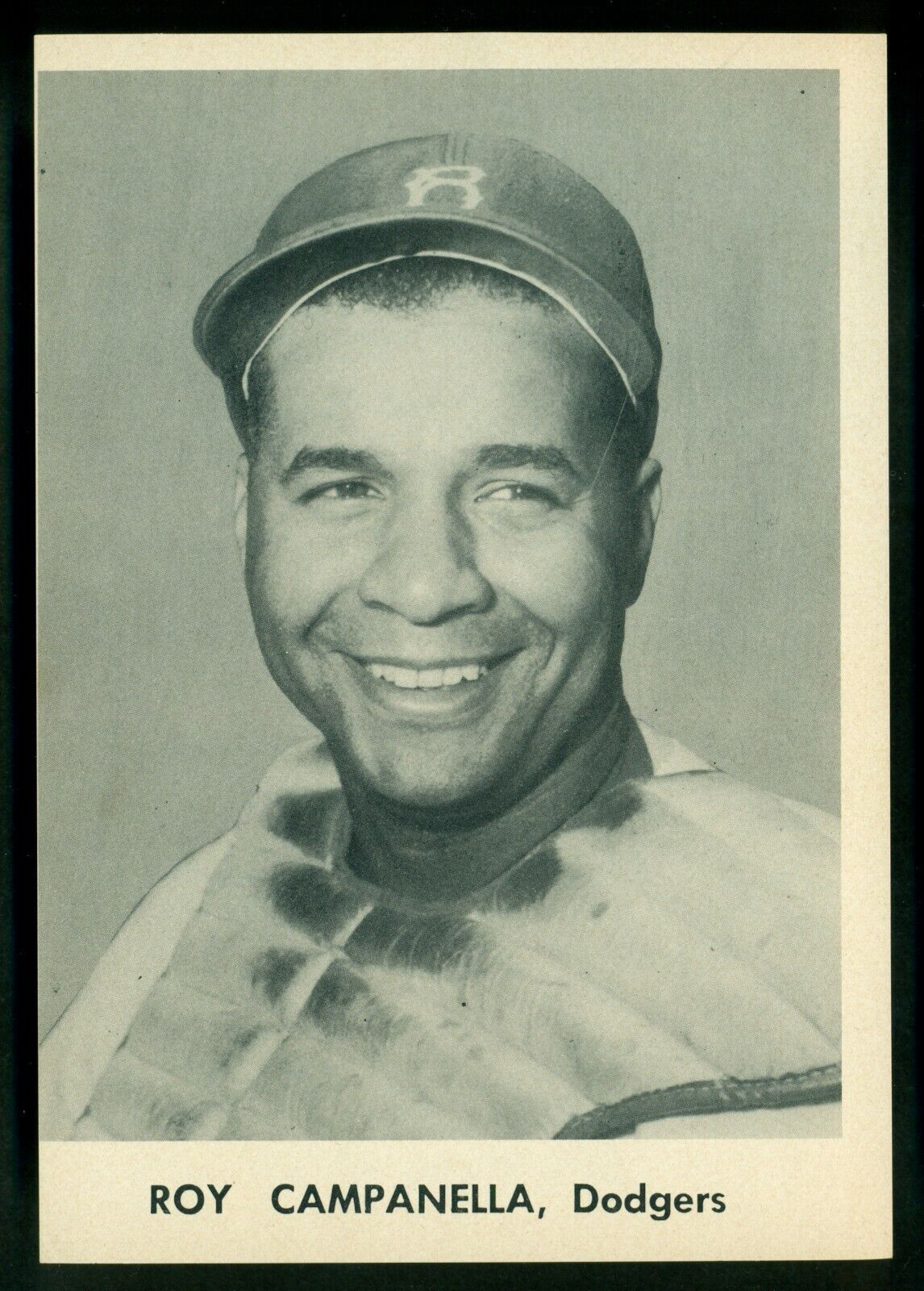 Original 1950's Roy Campanella Brooklyn Dodgers Team Issue B&W Photo Poster painting Card 5X7 EX