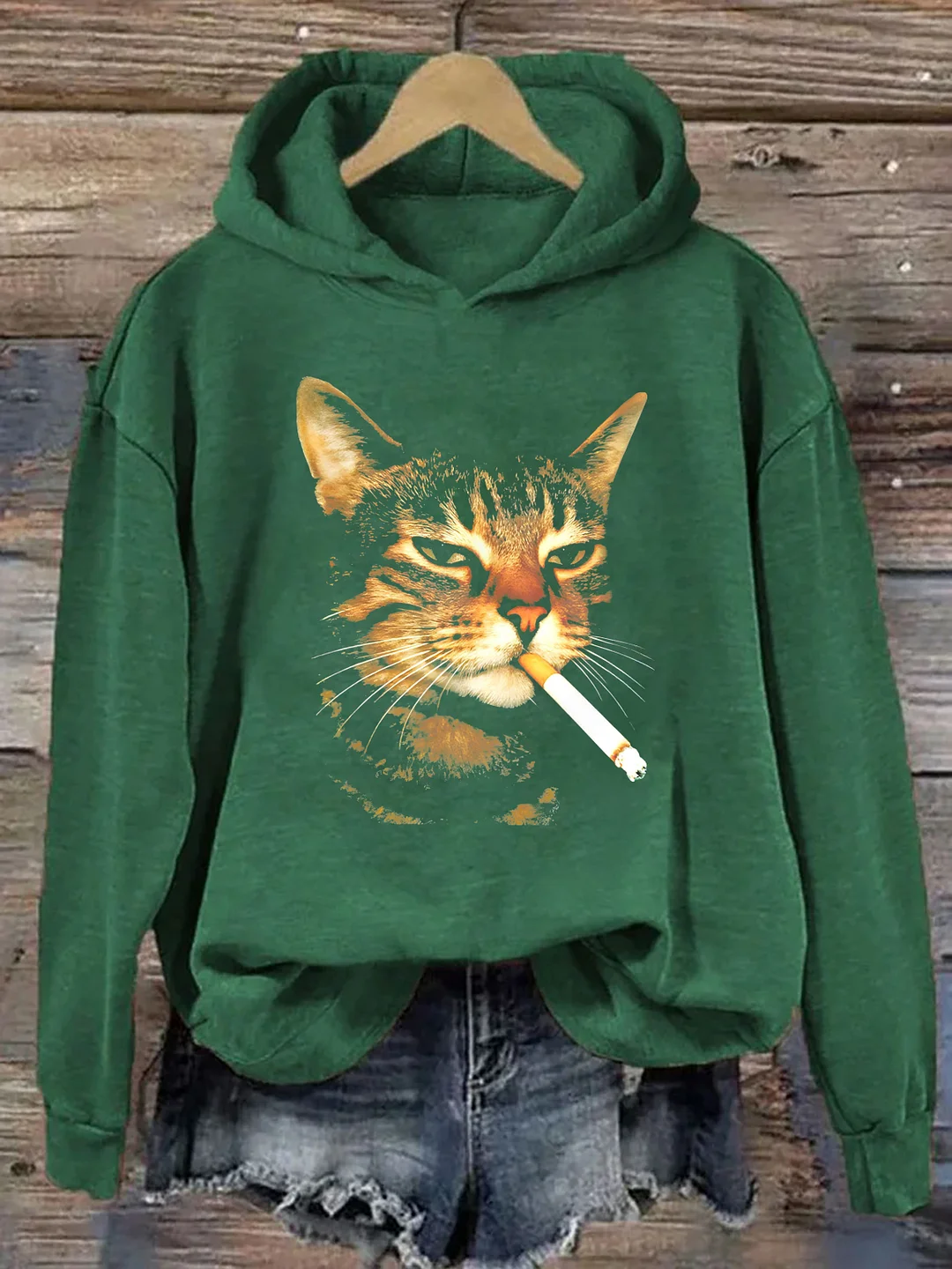 Cat Smoking A Cigarette Hoodie
