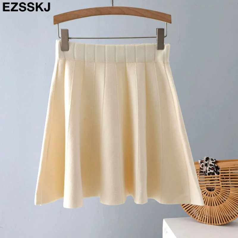 2021 Autumn winter short Sun skirt for women girls mini sweater skirt short skirt a-line skirt new high-waist mini skirts