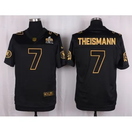 Redskins #7 Joe Theismann Black Men's Stitched NFL Elite Pro Line Gold Collection Jersey
