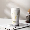 Coffee Cup Ceramic Large Capacity Thermos Cup Retro High Value Travel Cup Portable Stainless Steel Water Cup