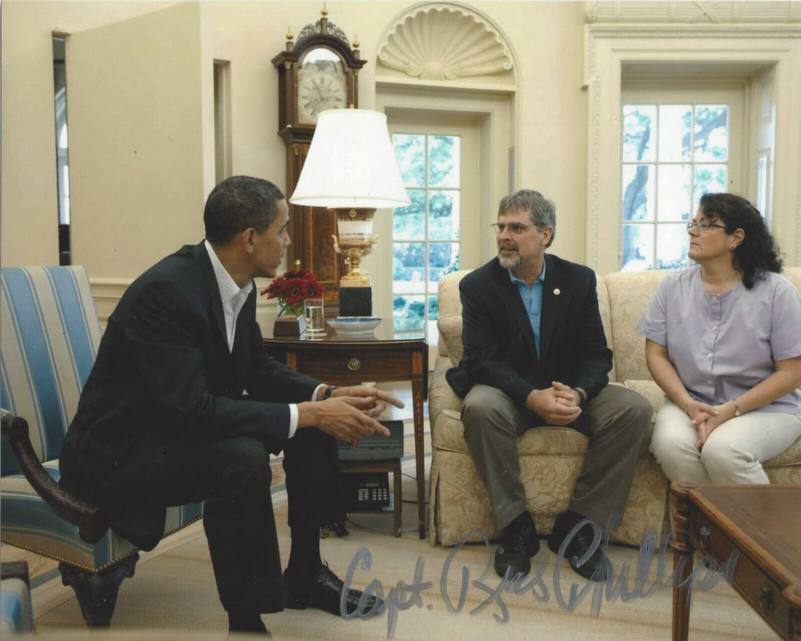 CAPTAIN RICHARD PHILLIPS SIGNED AUTHENTIC 8x10 Photo Poster painting OBAMA B COA MAERSK ALABAMA