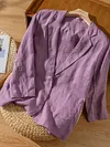 Casual Linen Long Sleeve Cropped Blazer