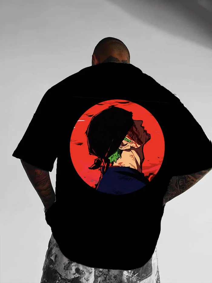 Oversized Unisex Anime Print T-Shirt