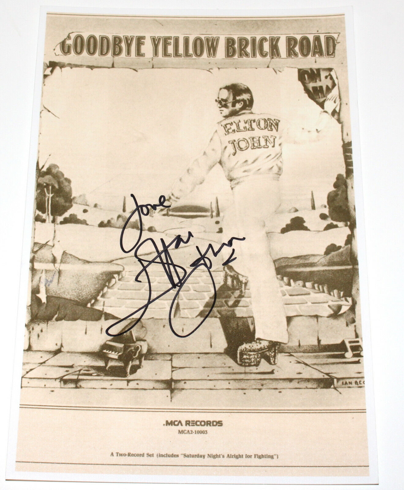 SINGER ELTON JOHN HAND SIGNED AUTHENTIC 8X12 Photo Poster painting B w/COA YELLOW BRICK ROAD