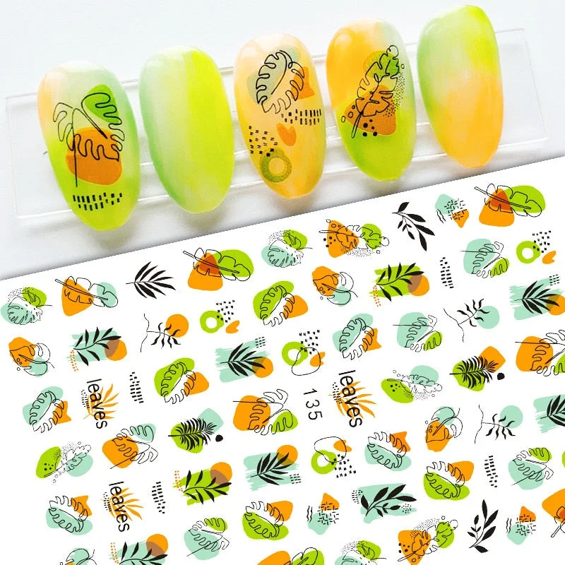 1 Sheet Dragon Snake Stickers Nail 3D Black Gothic Style Self Adhesive Slider Leaves Flowers Nails Art Decoration Decals Wraps-Nail Inspo