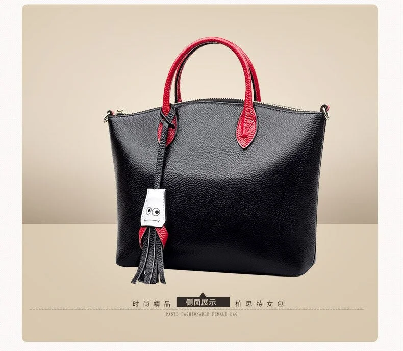Women Casual Tote Genuine Leather Handbag Bag Fashion Vintage Large Shopping Bag Designer Crossbody Bags Big Shoulder Bag Female