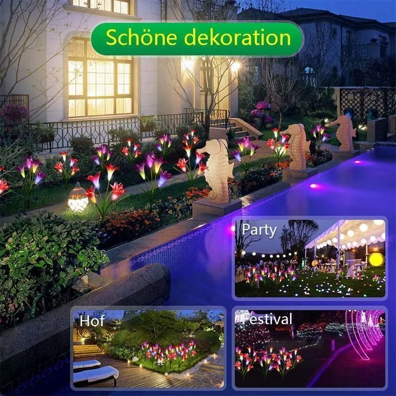 Meladen™ Solarbetriebene LED-Blume, Solar Garten  Stake Lichter