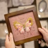 3D DIY Bead Embroidery Butterfly With Frame Home Decor Gift Tabletop Display Kit(Include Embroidery Hoop)