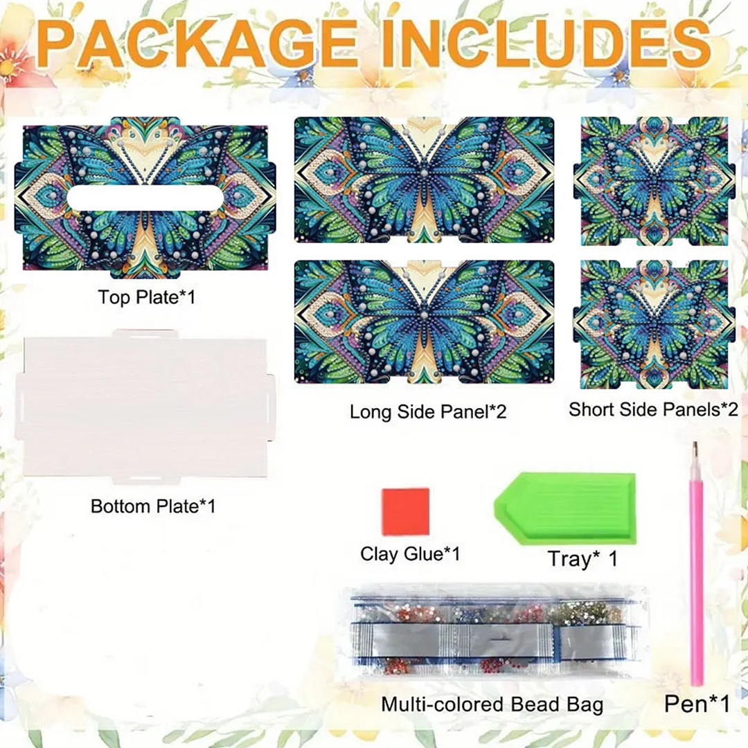Butterfly DIY Diamond Art Paper Towel Holder for Home and Office Decoration