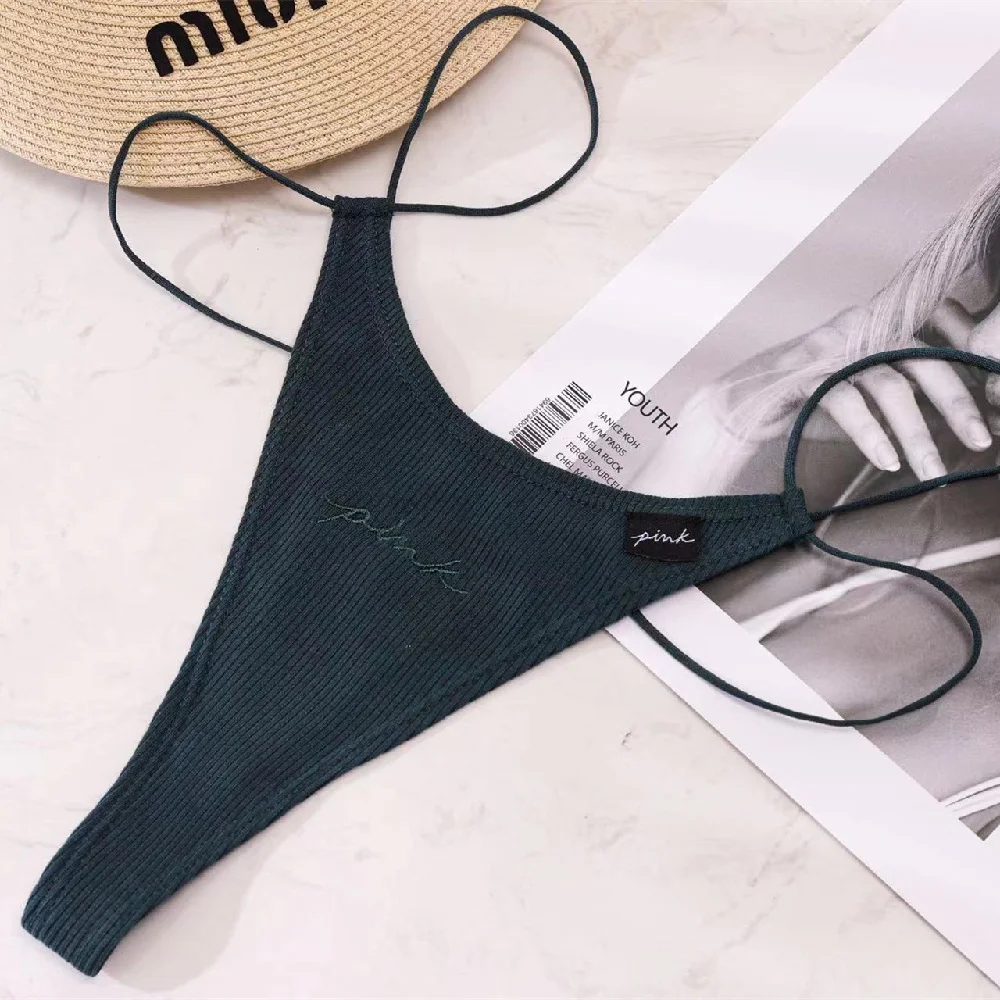 Athvotar Athvotar Cotton Strip Single With Sexy Thong Lady English Letter Logo Thong Trousers Women's Trousers