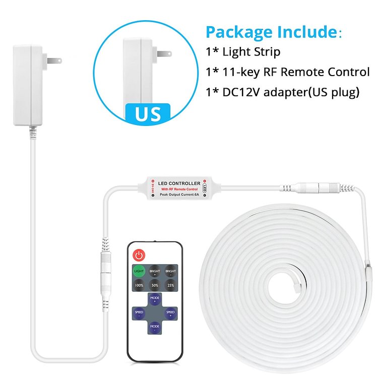 Waterproof Neon Light LED Strip with RF Remote Control