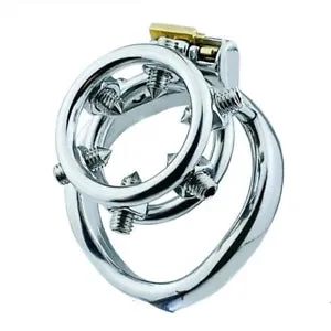 pornhint Pornhint Screw Sleeve Ring Stainless Steel Cage Spiked Chastity Device Masochism Pain