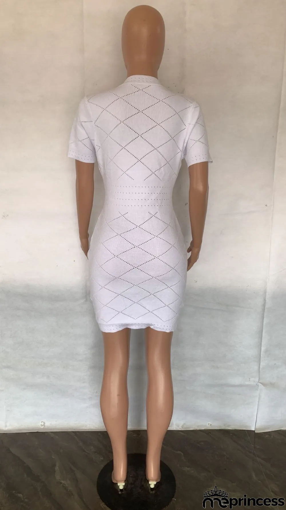 Solid Color V Neck Knits Midi Dress