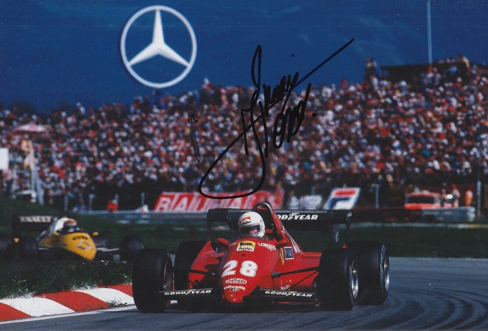 Rene Arnoux Hand Signed 12x8 Photo Poster painting F1 Autograph Scuderia Ferrari 4