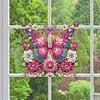 (US Only)Flowers Butterflies Diamond Painting Hanging Pendant DIY Diamond Ornaments