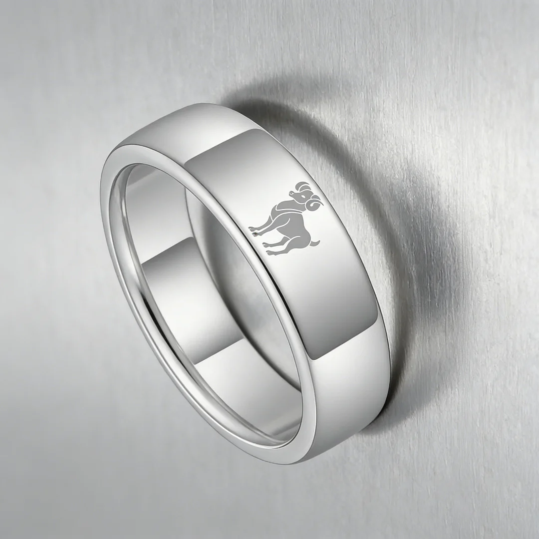 Flat Aries Tungsten Wedding Bands Tungsten Rings Sliver Comfort fit for Women or Men 4MM 6MM 8MM