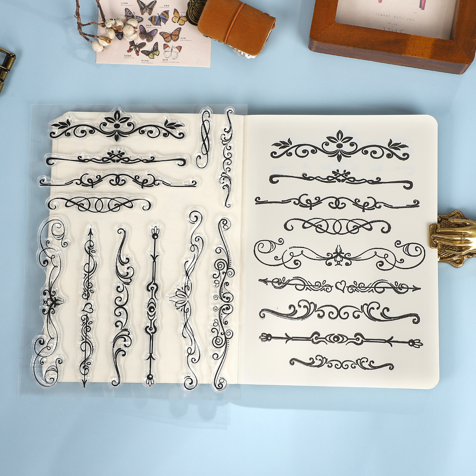 Transparent Silicone Stamp - Vintage Character Music Score Letter Label Landscape 