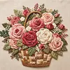 Cottage Roses Full Stamped 11CT 3 Strands Cross Stitch Kit 45x45cm