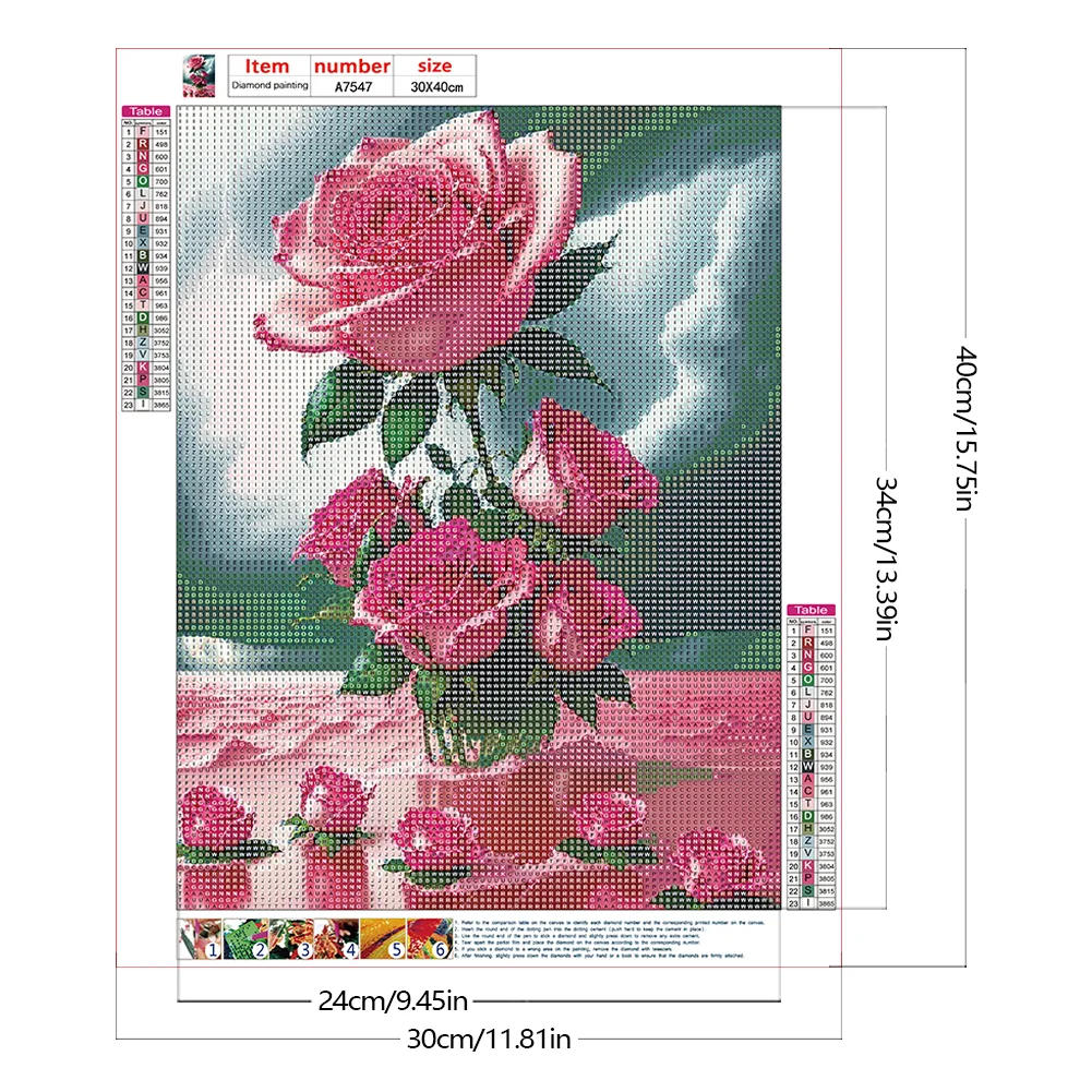 Diamond Painting - Full Round Drill - Rose(30*40cm)