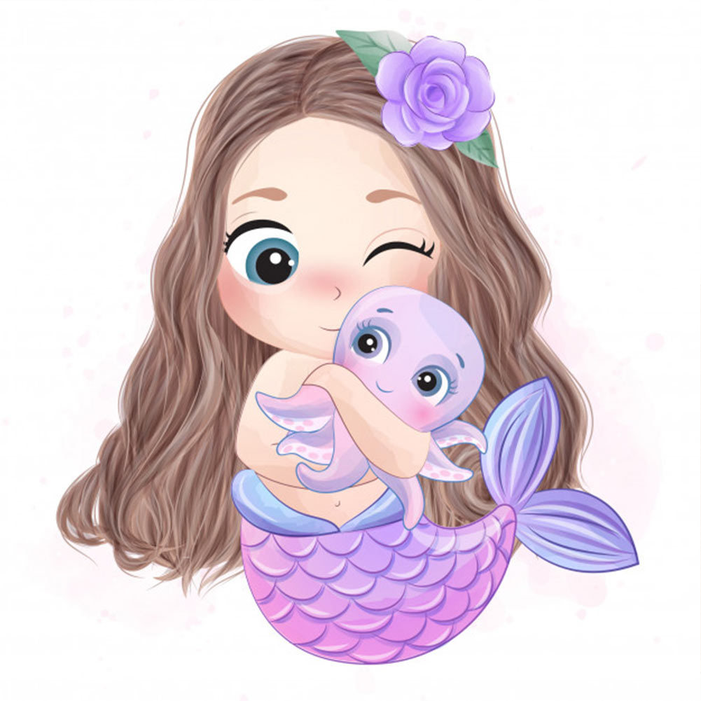 

30*30CM - Round Drill Diamond Painting - Mermaid, 501 Original