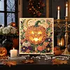 Halloween Bead Art DIY Pearl Painting Kit with Frame 20x20cm(Pumpkin)