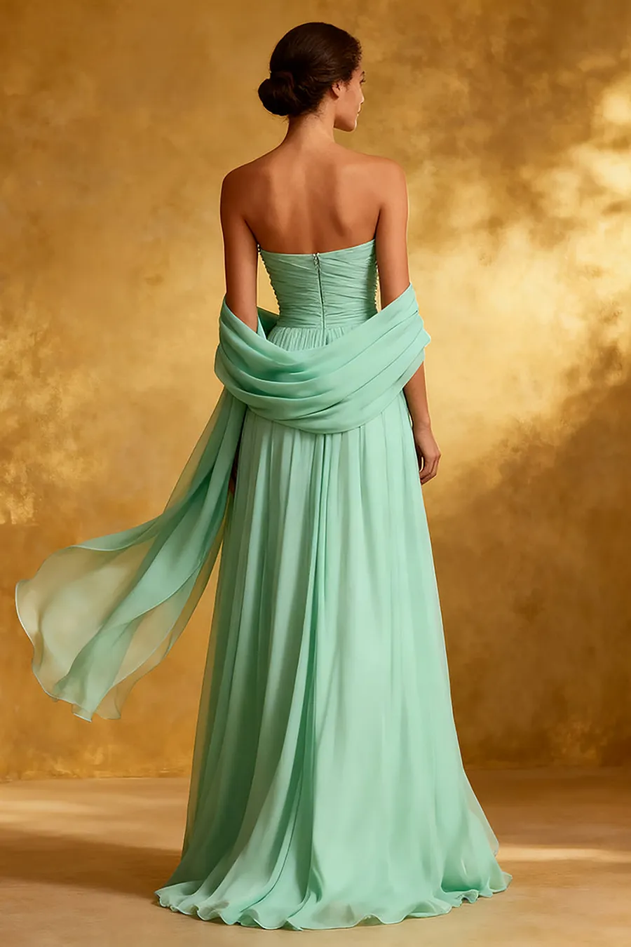 sachin and babi light blue dress Plus Size Sweetheart Simple Wedding Dress with Puff Sleeves main image 1