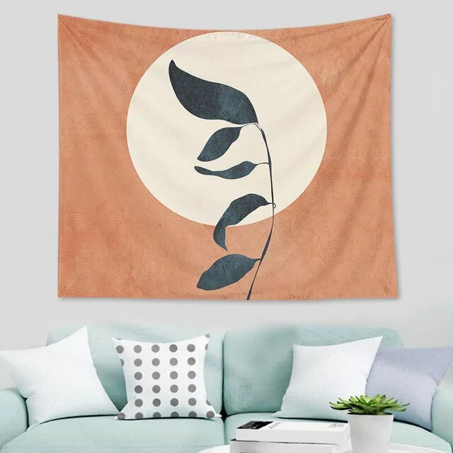 Abstract  nordic Geometric Tapestry Tropic Modern Art Brown Wall Hanging ins Tapestry Decorative Tapestry For Home Decoration