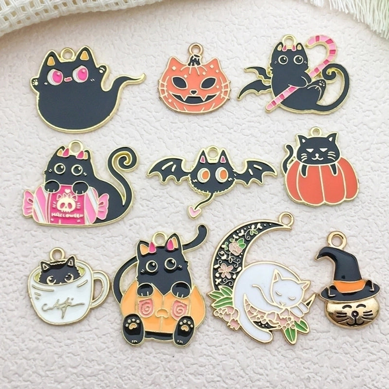 1 Piece 16*24mm 20*20mm 20 * 21mm Alloy Pumpkin Cat Bat Pendant Jewelry Accessories