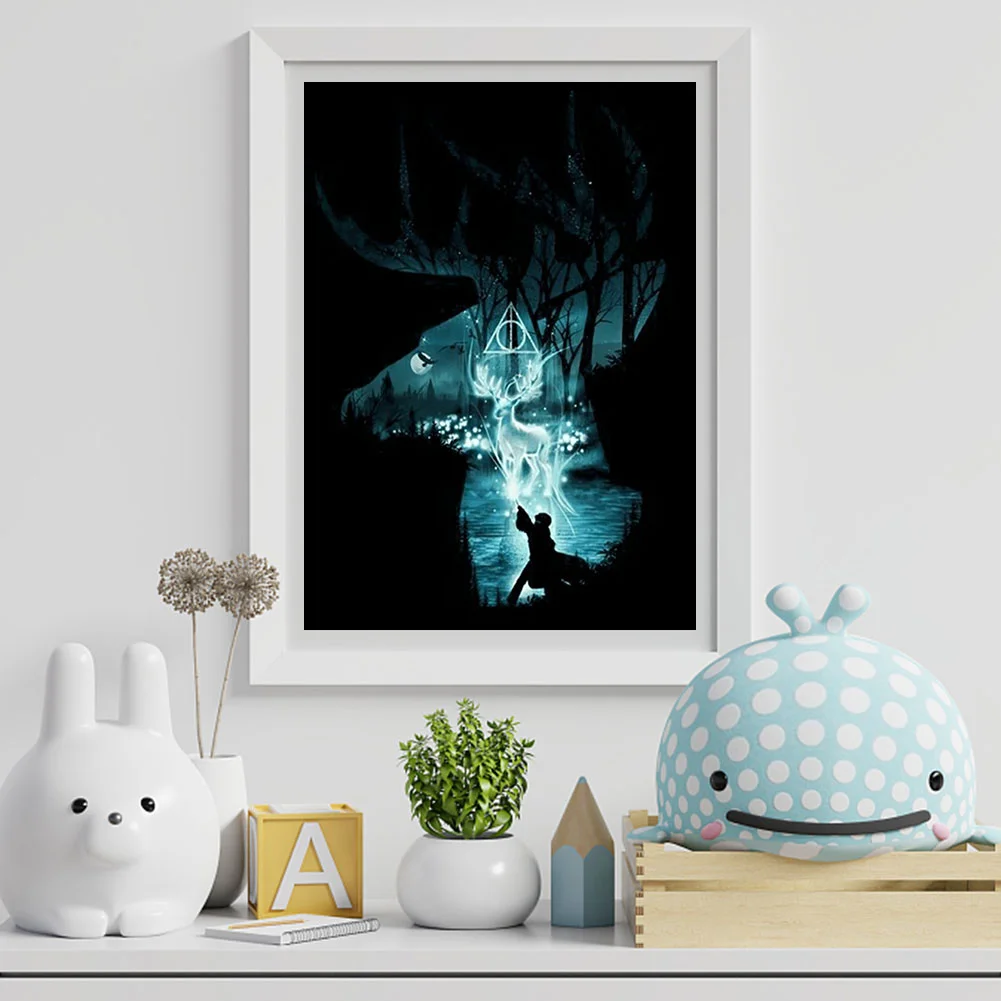 Diamond Painting - Full Round Drill - Harry Potter Silhouette(30*40cm)
