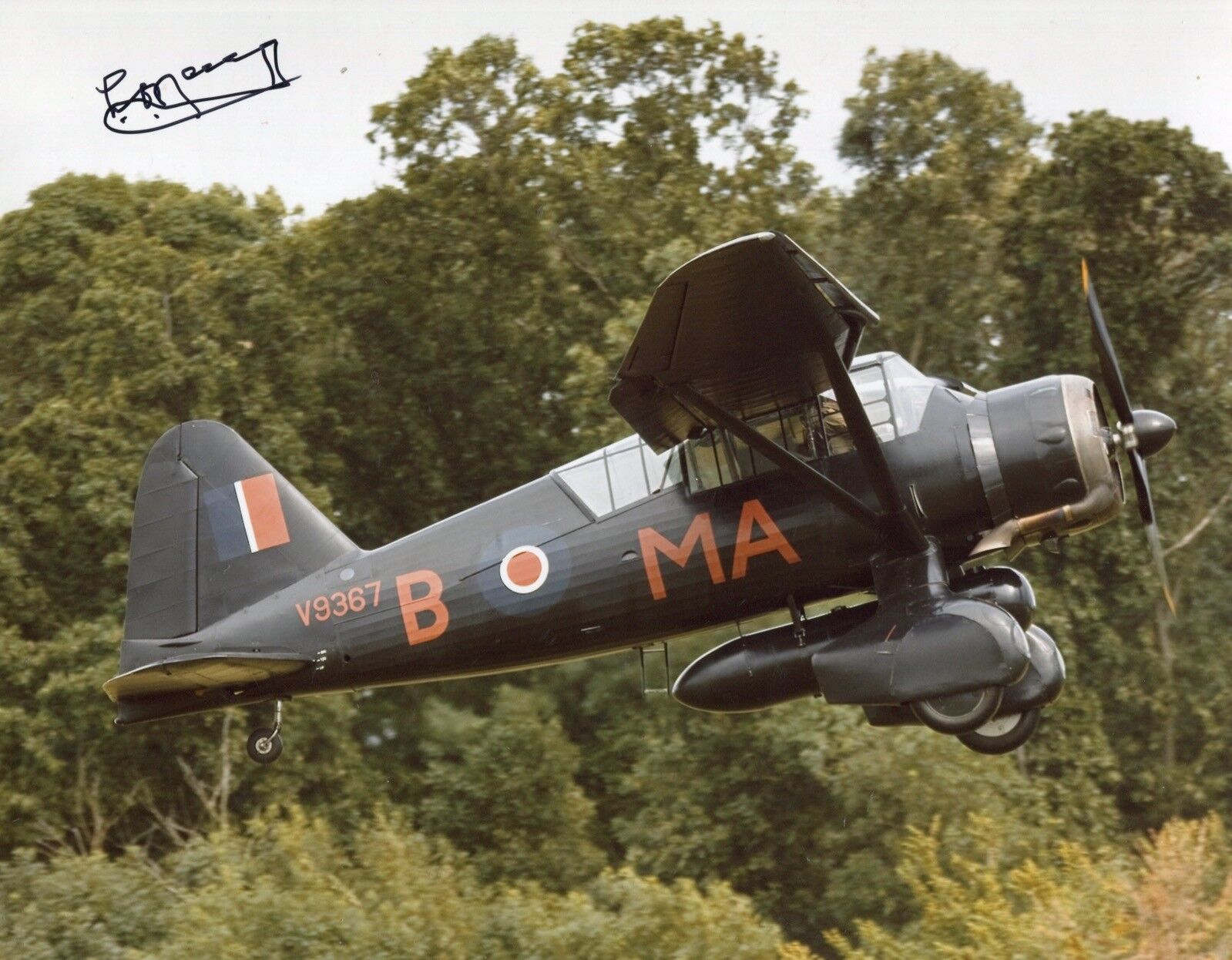 WW2 SOE Lysander occupied Europe drop pilot Len Ratcliff DFC signed Photo Poster painting