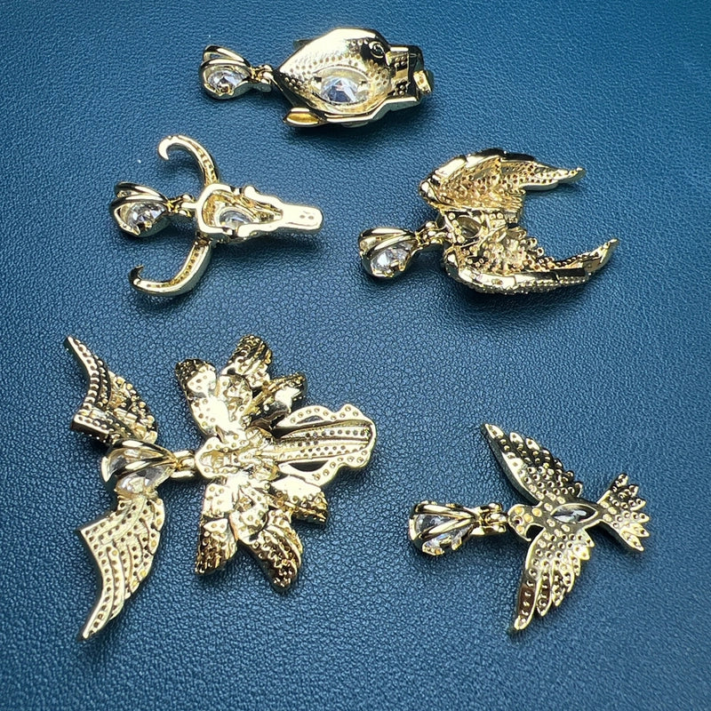 1 Piece Copper Angel Wings Pendant