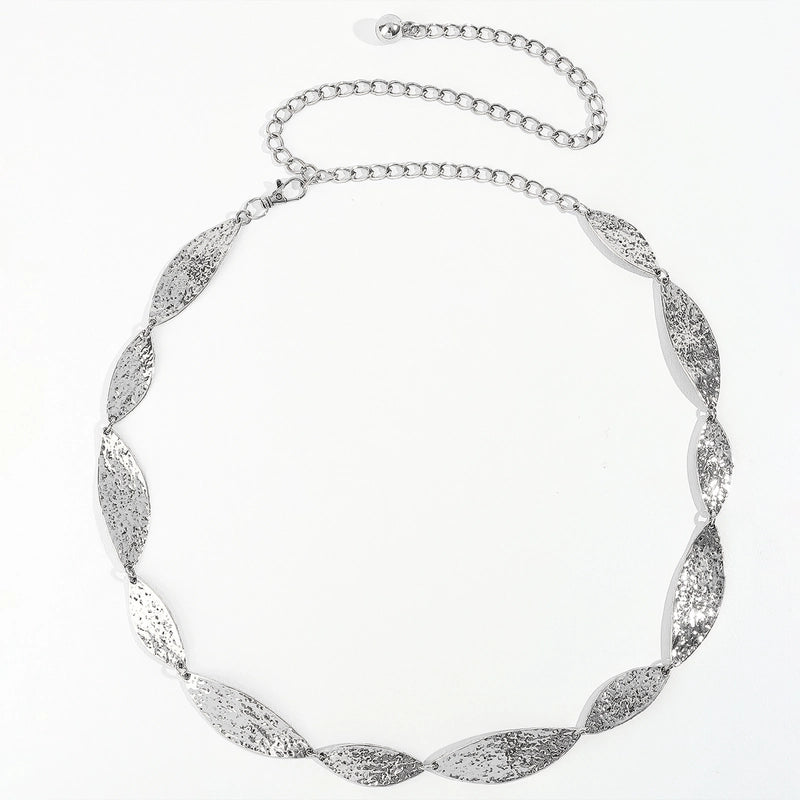 Basic Solid Color Plastic Women’s Chain Belts