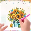 (US Local)6Pcs 2D/Flat DIY Flower Bucket Diamond Painting Fridge Magnets Kit for Art Crafts Gift