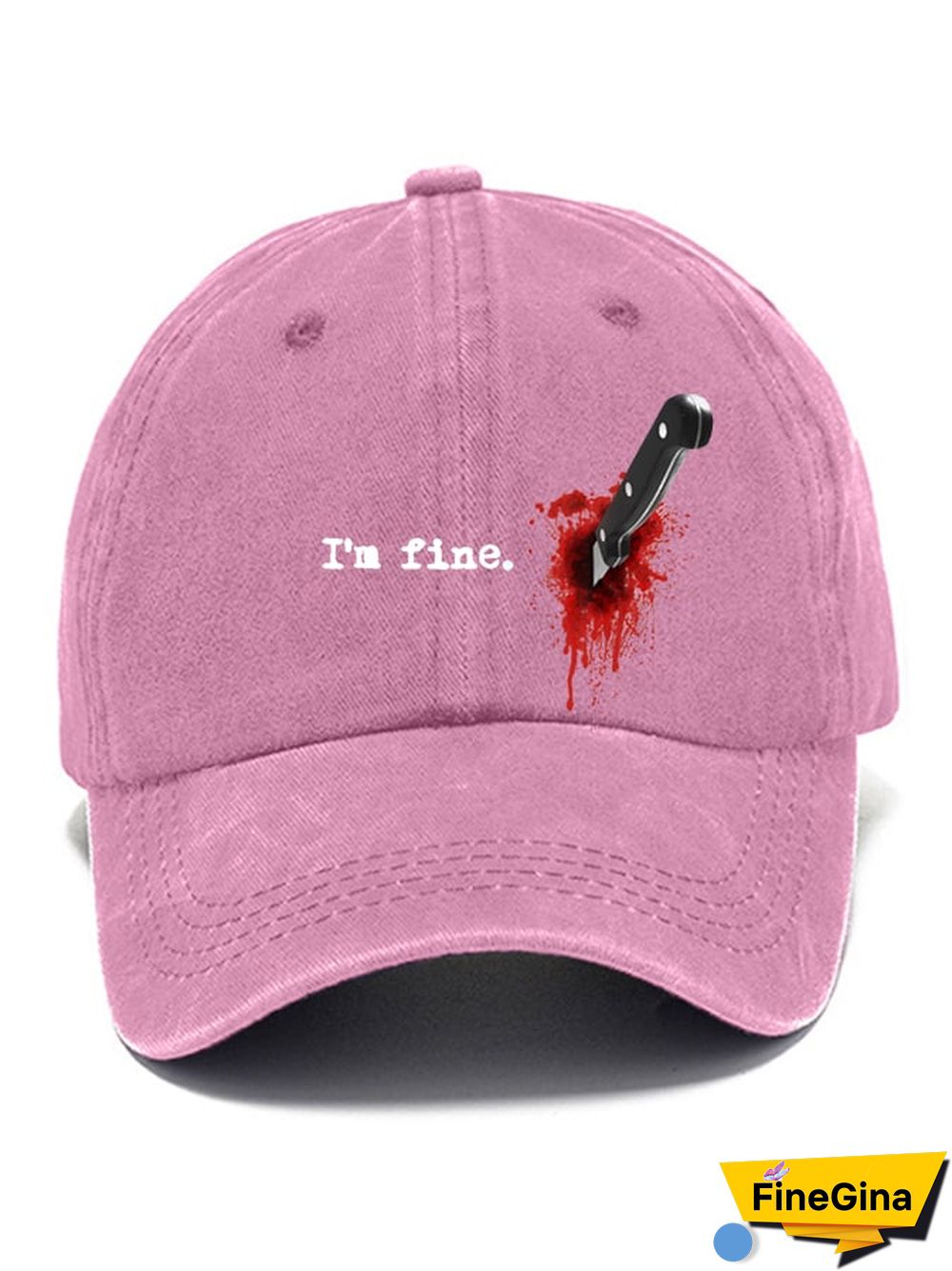 Casual I'm Fine Print Baseball Cap