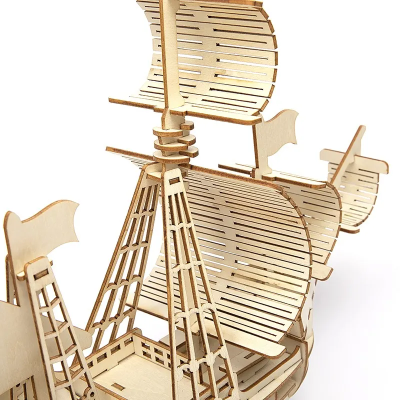 Tegooe 3D Wooden Sailboat Model Kit DIY Assembly Puzzle Craft for Adults Teens