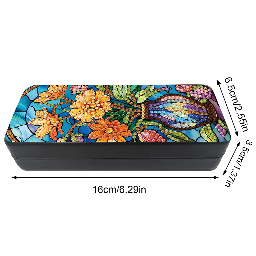 Vase Diamond Painting Eyeglasses Case Diamond Art Sunglasses Case for Adults