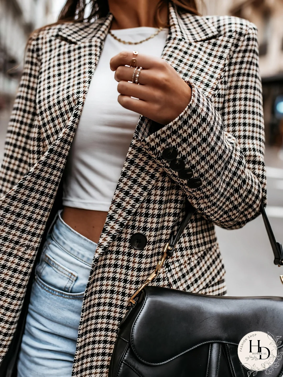 Women's Plaid Blazer