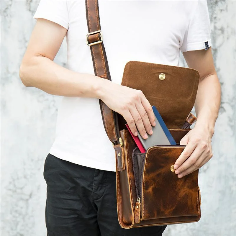 Vintage Casual Leather Durable Large Capacity Crossbody Bags