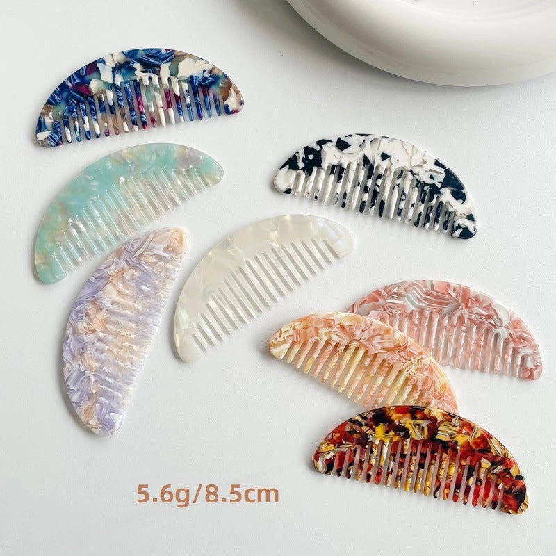 Portable Pocket Hair Comb Japanese Style Acetate Comb New Cute Small Size Hair Comb Girl Small Size Half Moon Comb