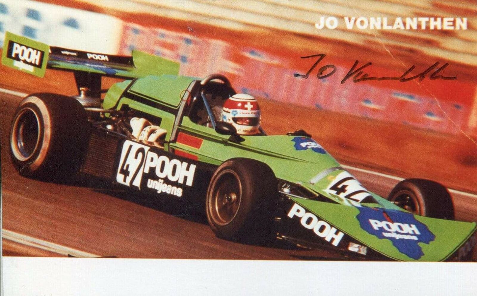 Jo Vonlanthen autograph Swiss FORMULA ONE driver 1975, Photo Poster painting signed