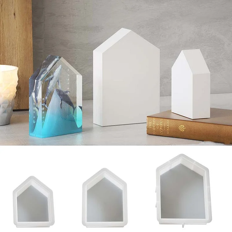 3Psc House Ornament Silicone Mold Set CrazyMold