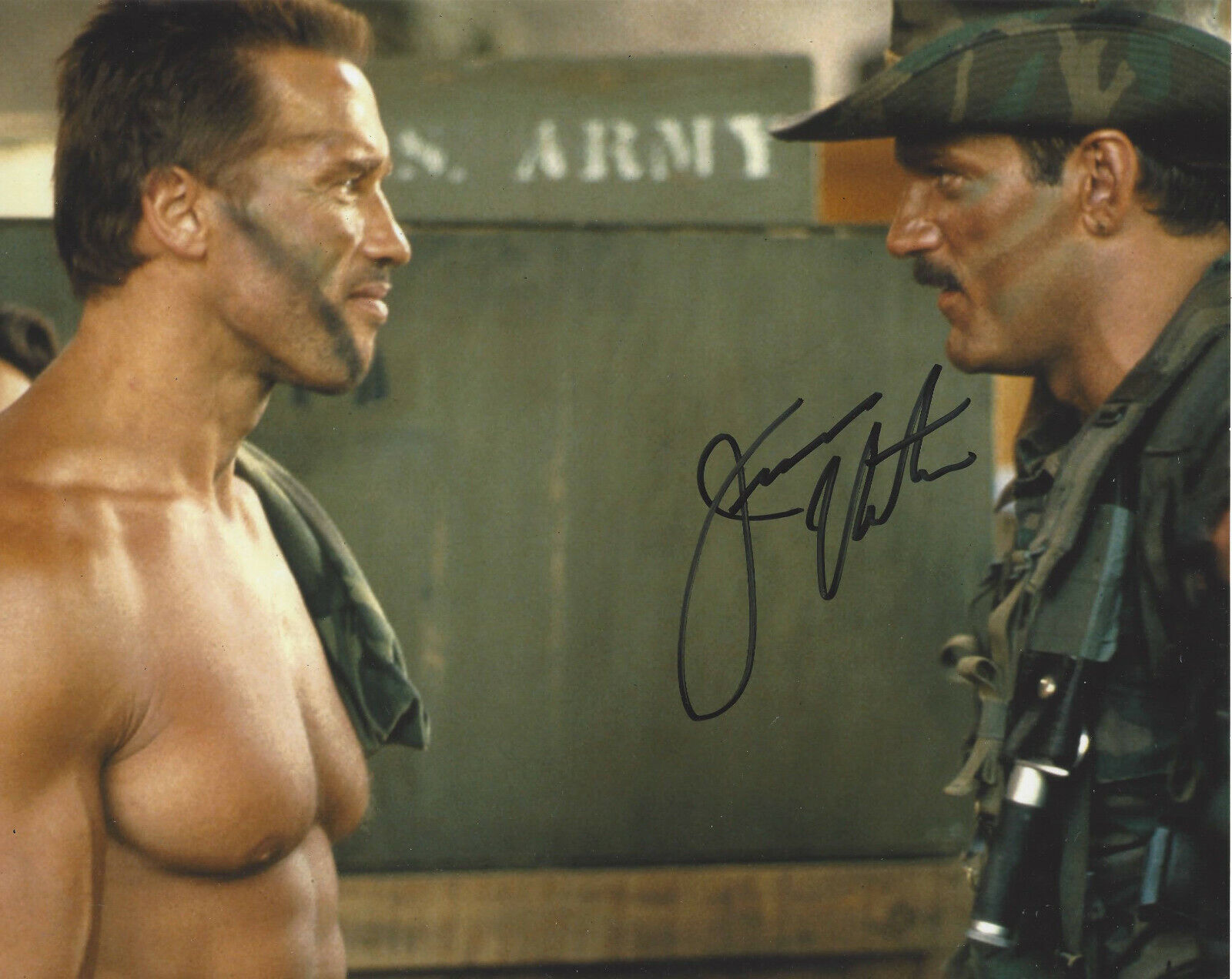 JESSE VENTURA SIGNED AUTHENTIC 'PREDATOR' BLAIN 8x10 MOVIE Photo Poster painting B w/COA ACTOR