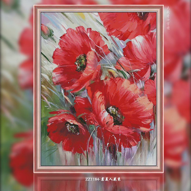 [ZZ1184-Poppy Bouquet]  Painting Fairy Cross Stitch