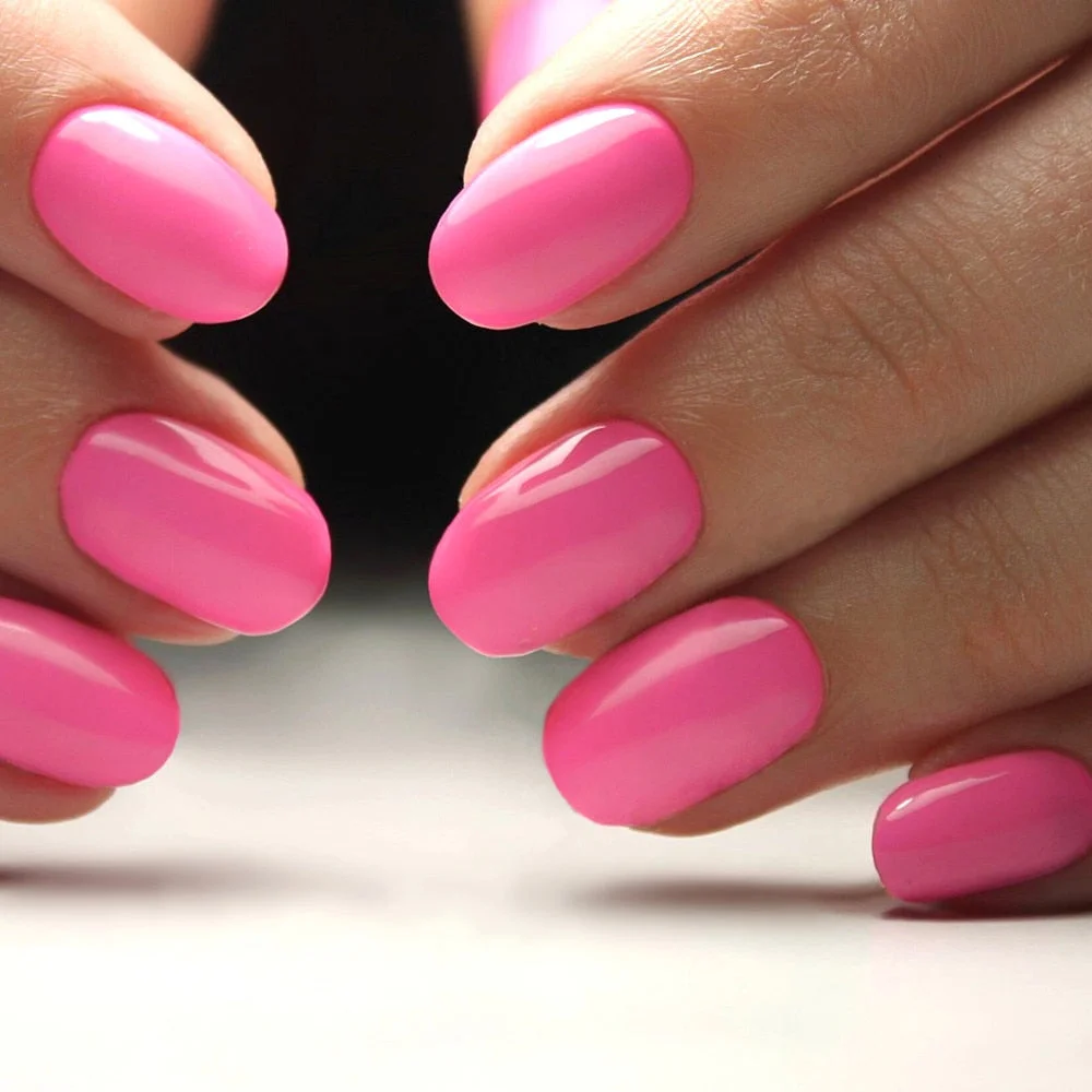 24Pcs Shiny Nude Oval Fake Nails For Children Natural Artificial Press On False Nails DIY Finger Tip Manicure Tools-Nail Inspo